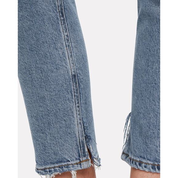 Agolde Nico High Rise Distressed Ripped Knee Skinny Straight Leg Jeans Size 27 - Picture 4 of 15